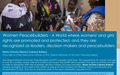 Nachlese zum Round Table “Women Peacebuilders”