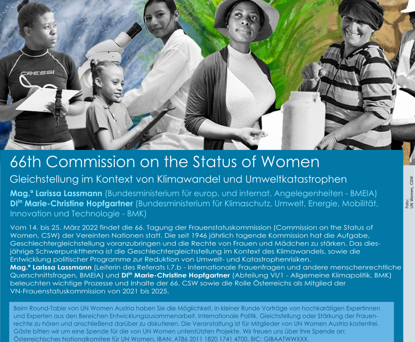 66th Commission on the Status of Women: Gleichstellung im Kontext von Klimawandel und Umweltkatastrophen